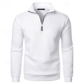 pull camionneur homme col zippé coupe ajustée en blanc