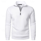 pull camionneur homme col zippé coupe ajustée en blanc
