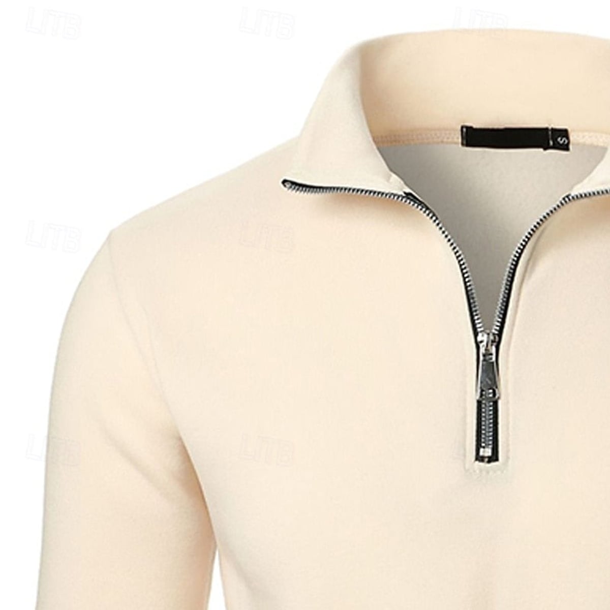 pull camionneur homme col zippé coupe ajustée en abricot
