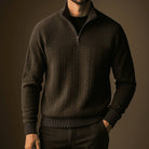 pull camionneur homme col zippé torsades