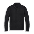 pull camionneur homme torsades demi-zip en noir