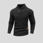 pull col camionneur homme manches longues en noir