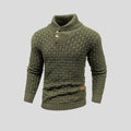 pull col camionneur homme manches longues en vert