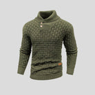 pull col camionneur homme manches longues en vert