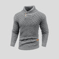 pull col camionneur homme manches longues en gris