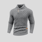pull col camionneur homme manches longues en gris