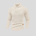 pull col camionneur homme manches longues en crème