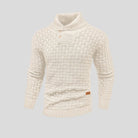 pull col camionneur homme manches longues en crème