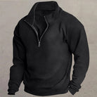 pull col camionneur homme quarter-zip en noir