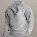 pull col camionneur homme quarter-zip en gris clair