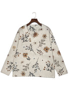pull femme col en v motif floral 