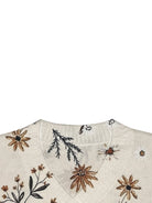 pull femme col en v motif floral 