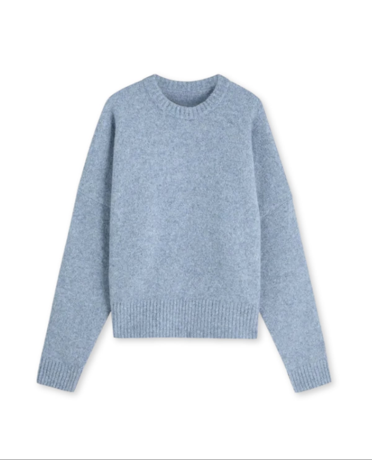 pull femme col rond coupe droite en bleu clair