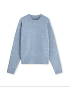 pull femme col rond coupe droite en bleu clair