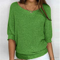 pull femme col rond manches chauve-souris en vert
