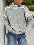 pull femme col rond oversize waffle en style 5