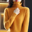 pull femme col roulé manches longues en orange