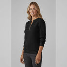 pull femme col zippé torsades