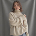 pull femme oversize col roulé