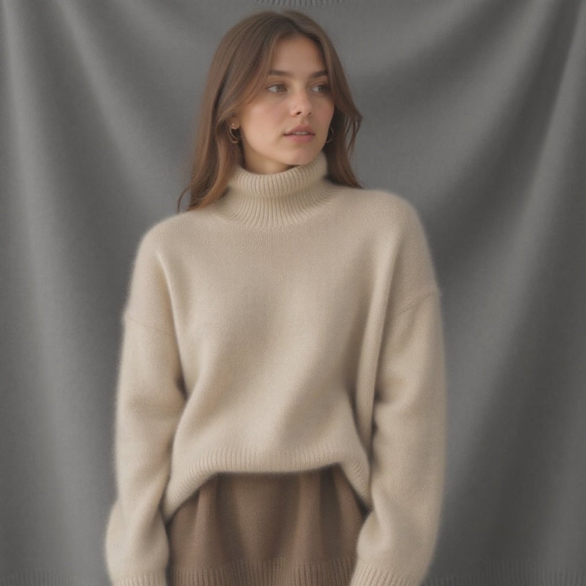 pull femme oversize col roulé