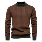pull homme col camionneur rayures verticales en marron
