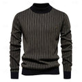 pull homme col camionneur rayures verticales en vert foncé
