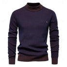pull homme col camionneur rayures verticales en bleu marine foncé