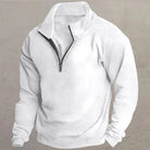 pull homme col montant demi-zip en blanc