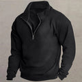 pull homme col montant demi-zip en noir
