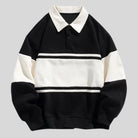 pull homme col polo coupe droite en noir