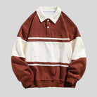 pull homme col polo coupe droite en marron