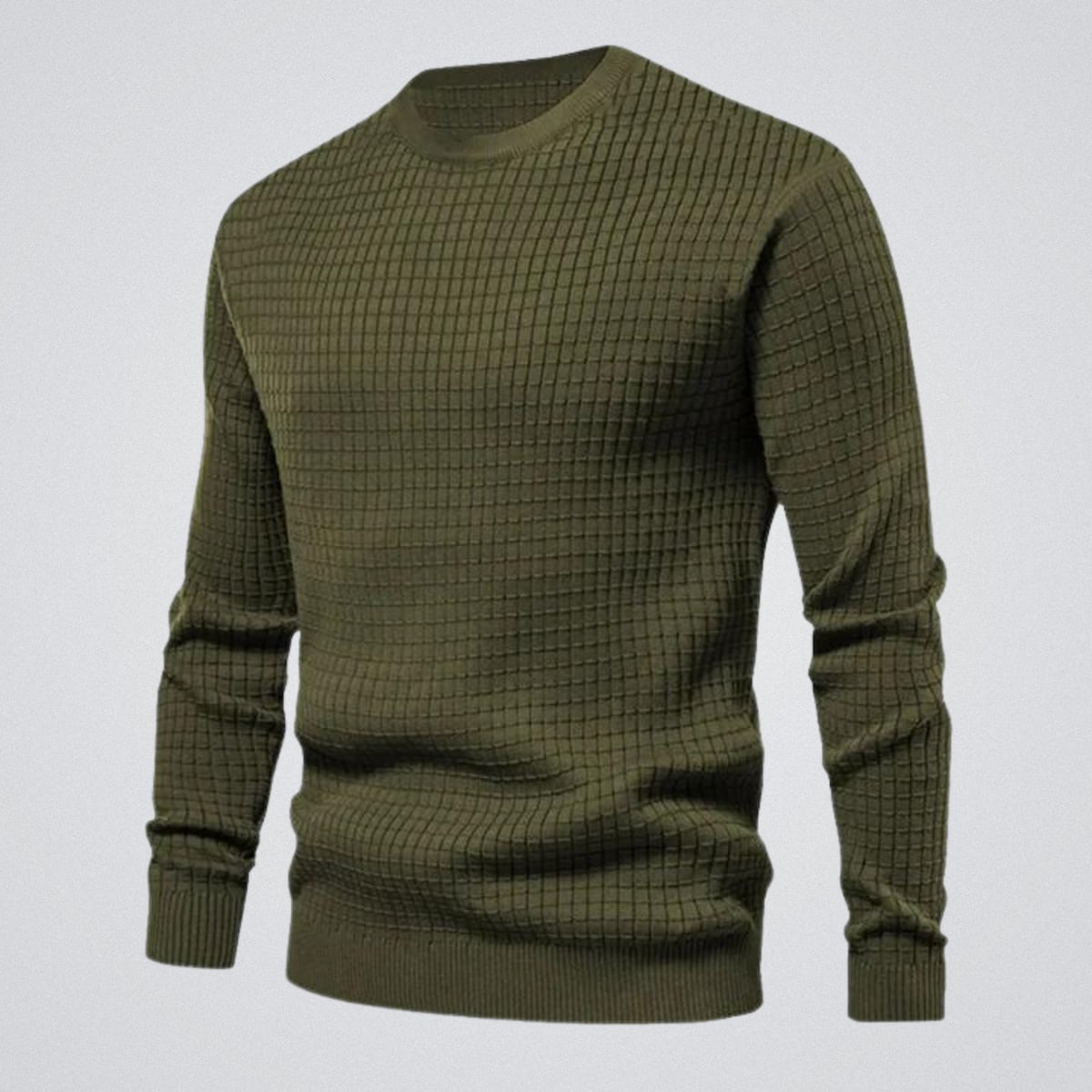 pull homme col rond coupe regular en vert