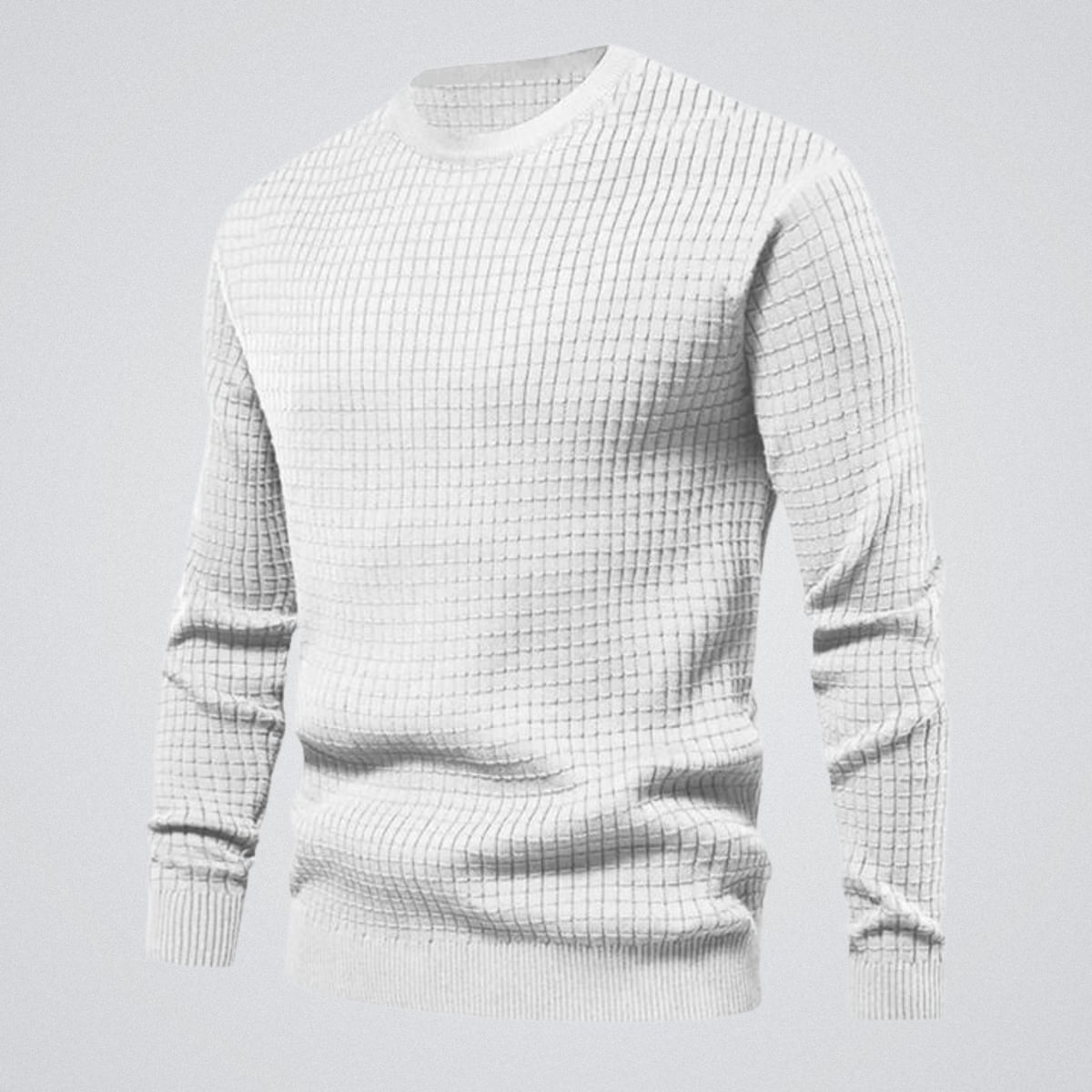 pull homme col rond coupe regular en blanc
