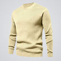 pull homme col rond coupe regular en beige