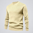 pull homme col rond coupe regular en beige