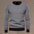 pull homme col rond structure contrastée en noir