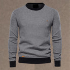 pull homme col rond structure contrastée en noir