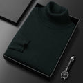 pull homme col roulé coupe ajustée en vert