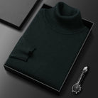 pull homme col roulé coupe ajustée en vert