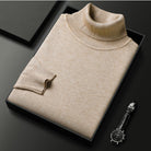 pull homme col roulé coupe ajustée en kaki