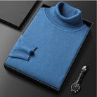 pull homme col roulé coupe ajustée en bleu