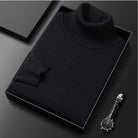 pull homme col roulé coupe ajustée en noir
