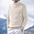pull homme col roulé coupe ajustée — beige