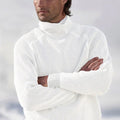 pull homme col roulé coupe ajustée — blanc