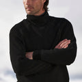 pull homme col roulé coupe ajustée —  noir