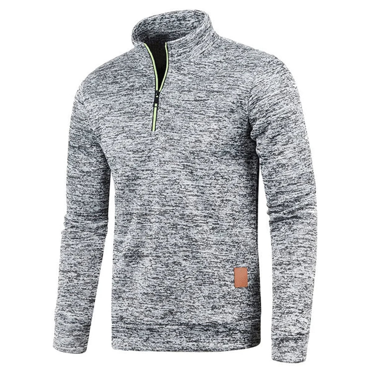 pull homme col roulé manches longues en gris clair