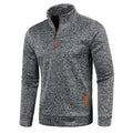 pull homme col roulé manches longues en gris foncé