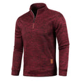 pull homme col roulé manches longues en bordeaux