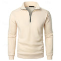 pull homme col zippé col montant en abricot