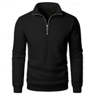 pull homme col zippé col montant en noir
